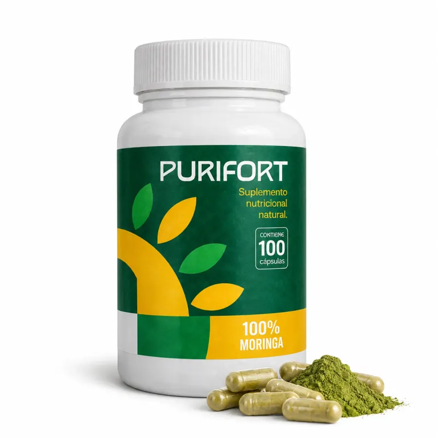 Purifort de Bioliffe, semilla de moringa en 100 cápsulas, disponible en Costa Rica